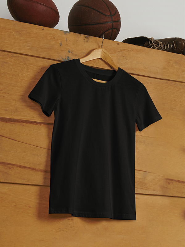 Solid Plain Black Unisex T-Shirt
