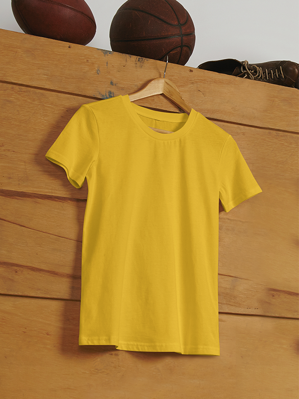 Solid plain Yellow Unisex T-Shirt