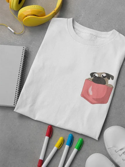 Pug In Pocket T-Shirt by Orignal Monkey